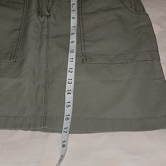 Ann Taylor Cotton/Linen Army Green Cargo Skirt - Picture 11 of 14